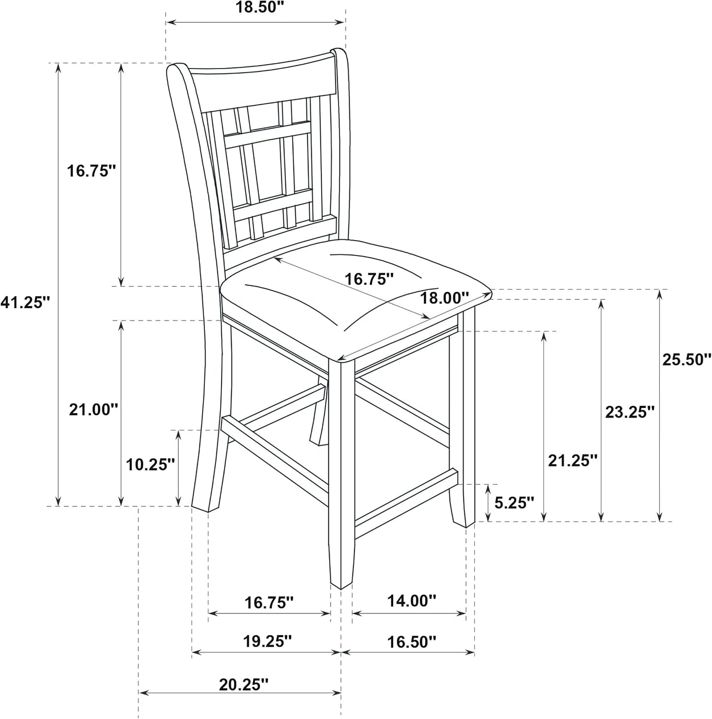 5-Piece Dining Set – Espresso Wood Table with 4 Upholstered Chairs for Kitchen & Dining Room