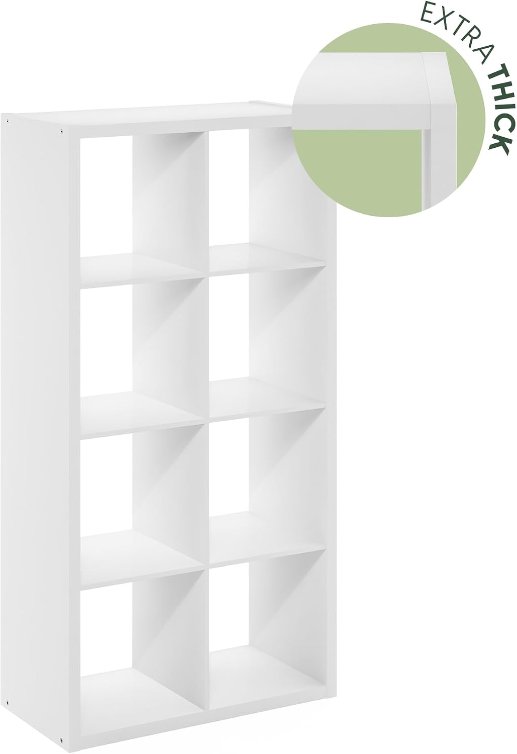 8-Cube Open Bookcase – Reversible Storage & Display Shelf for Living Room, Bedroom & Office
