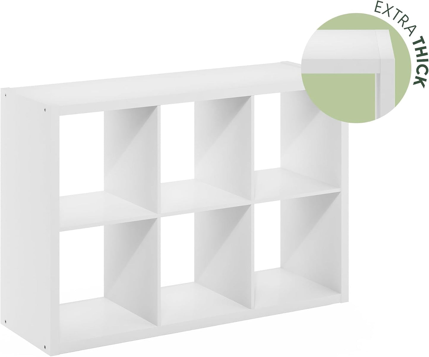 6-Cube Open Bookcase – Reversible Storage & Display Shelf for Living Room, Bedroom & Home Office