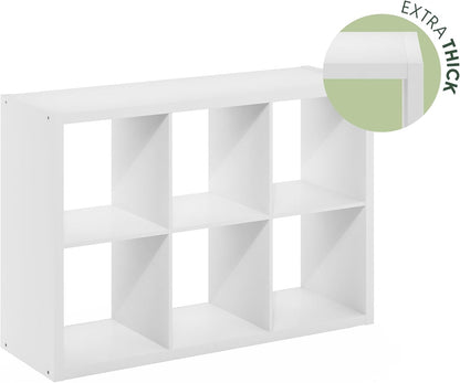 6-Cube Open Bookcase – Reversible Storage & Display Shelf for Living Room, Bedroom & Home Office