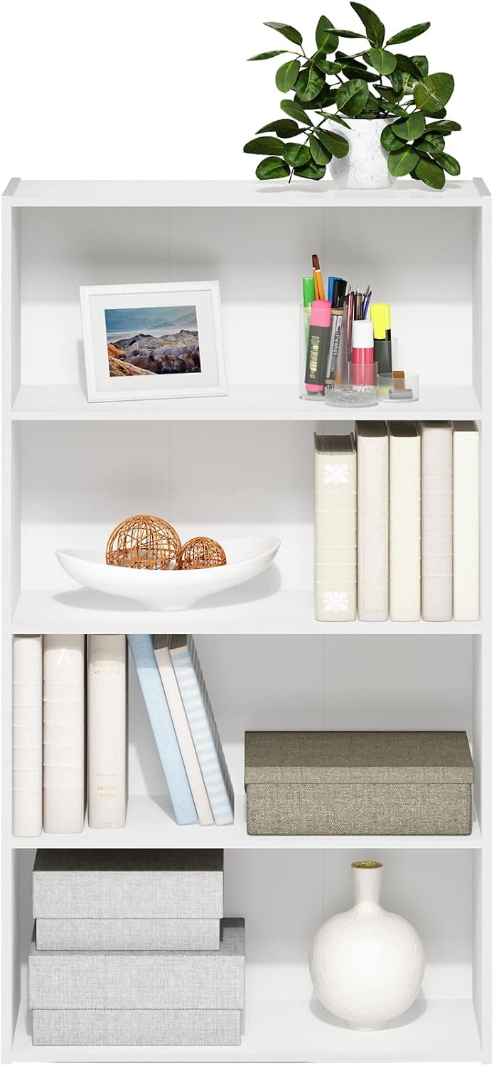 4-Tier Open Bookcase – Space-Saving Storage & Display Shelf for Living Room, Bedroom & Office