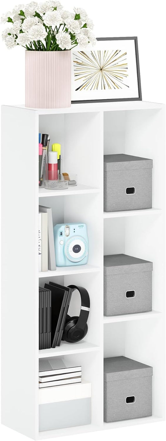 7-Cube Open Bookcase – Modern Storage & Display Shelf Organizer for Living Room, Bedroom & Office