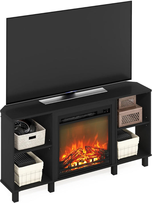 Fireplace TV Stand with Storage – Modern Entertainment Center for TVs up to 55