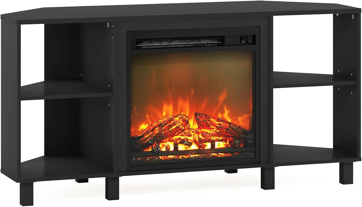 Fireplace TV Stand with Storage – Modern Entertainment Center for TVs up to 55