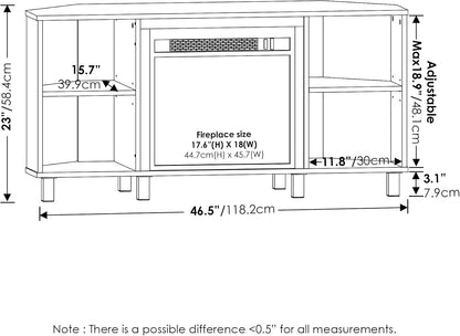 Fireplace TV Stand with Storage – Modern Entertainment Center for TVs up to 55