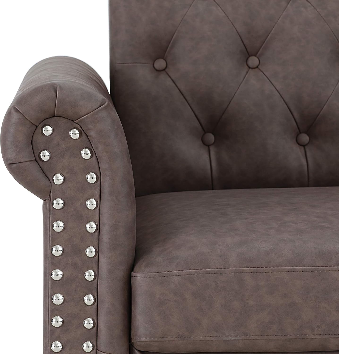 Vintage Tufted 3-Seater Sofa – Elegant Upholstered Couch with Classic Button Details