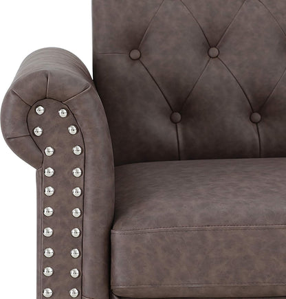 Vintage Tufted 3-Seater Sofa – Elegant Upholstered Couch with Classic Button Details