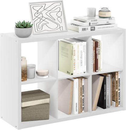 6-Cube Open Bookcase – Reversible Storage & Display Shelf for Living Room, Bedroom & Home Office