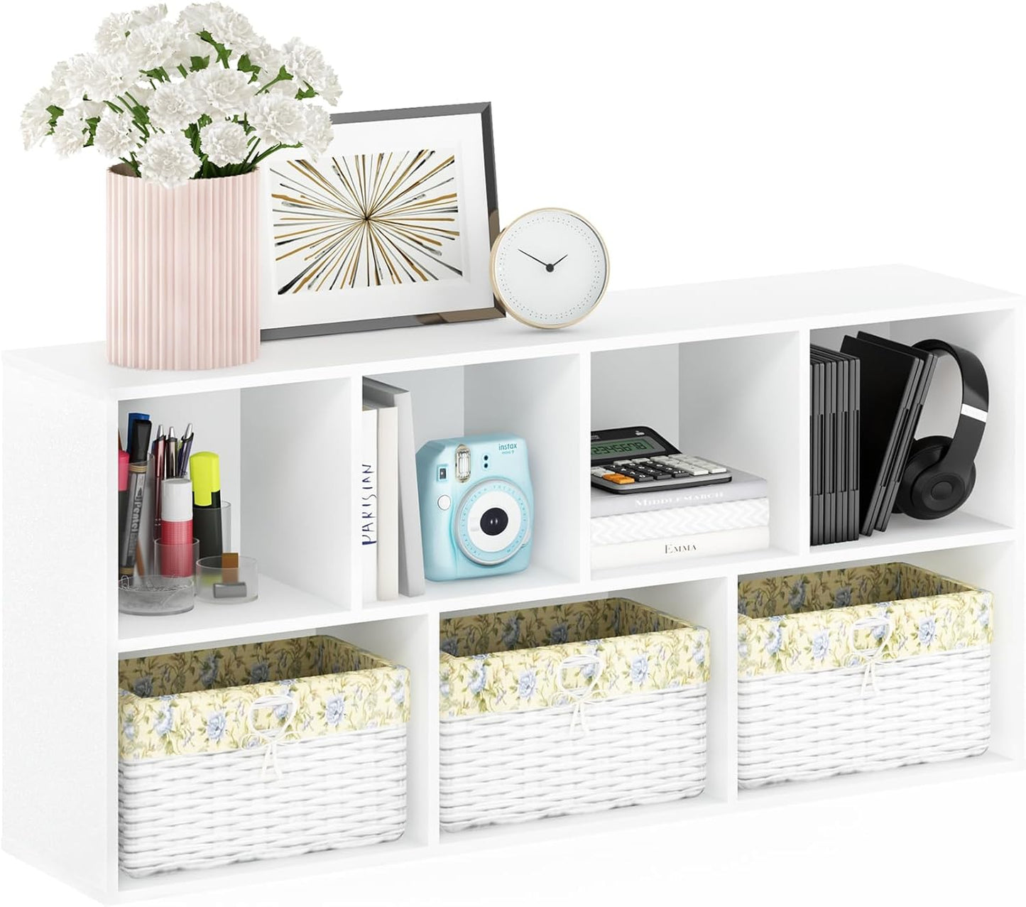 7-Cube Open Bookcase – Modern Storage & Display Shelf Organizer for Living Room, Bedroom & Office