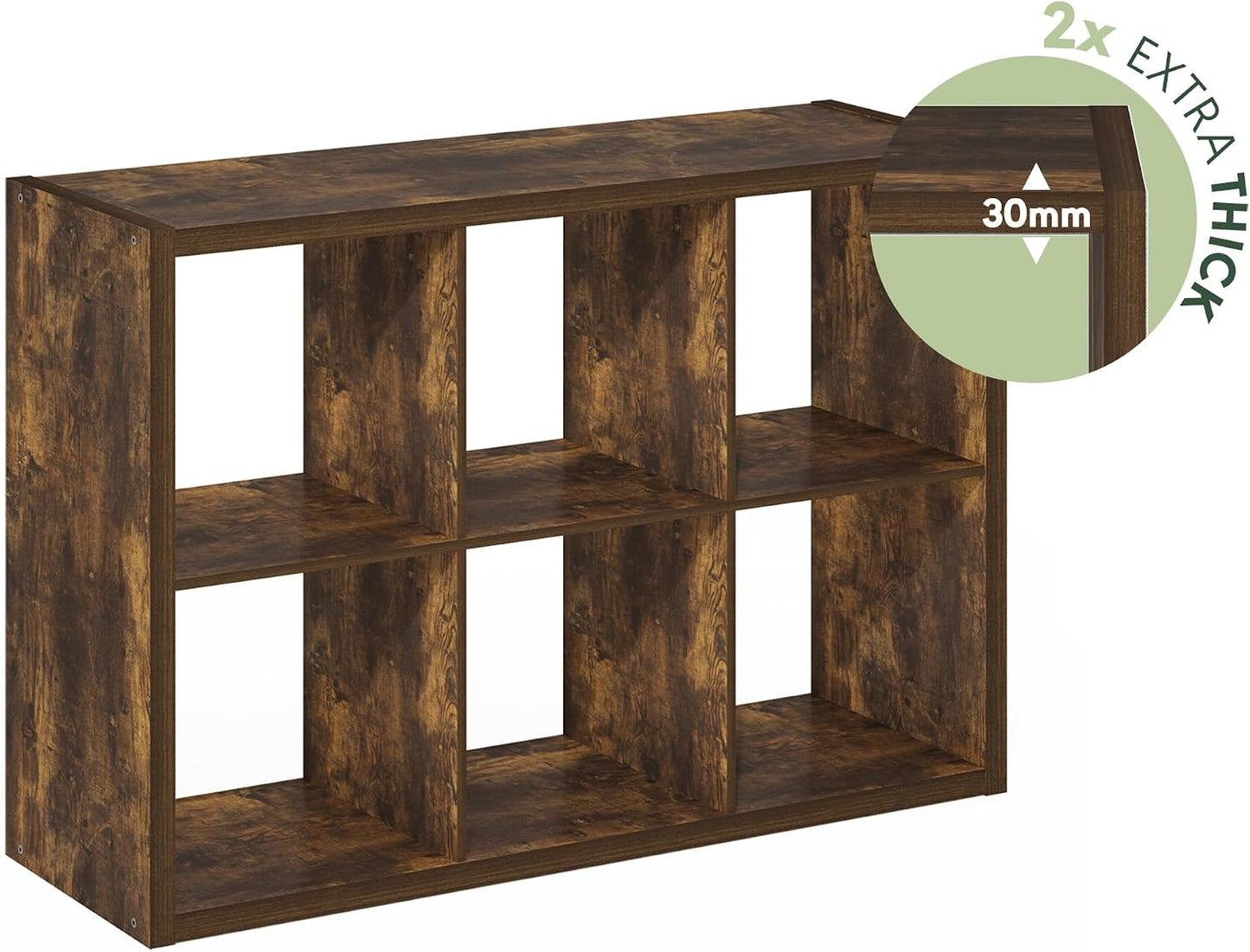 6-Cube Open Bookcase – Versatile Storage & Display Shelf for Living Room, Bedroom & Office