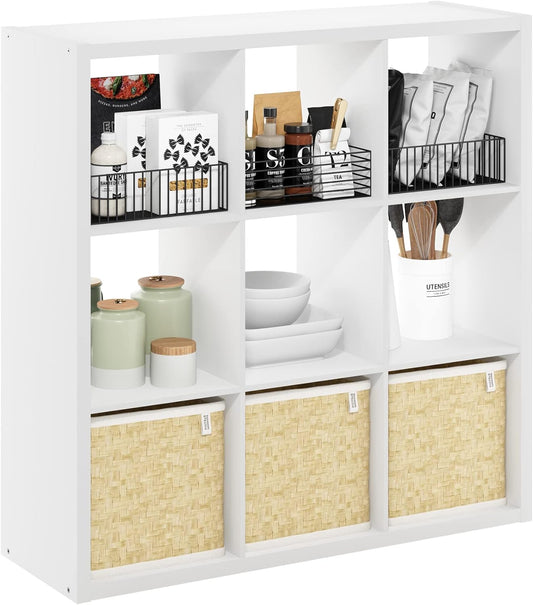9-Cube Open Bookcase – Reversible Storage & Display Shelf for Living Room, Bedroom & Office