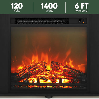 Fireplace TV Stand with Storage – Modern Entertainment Center for TVs up to 55