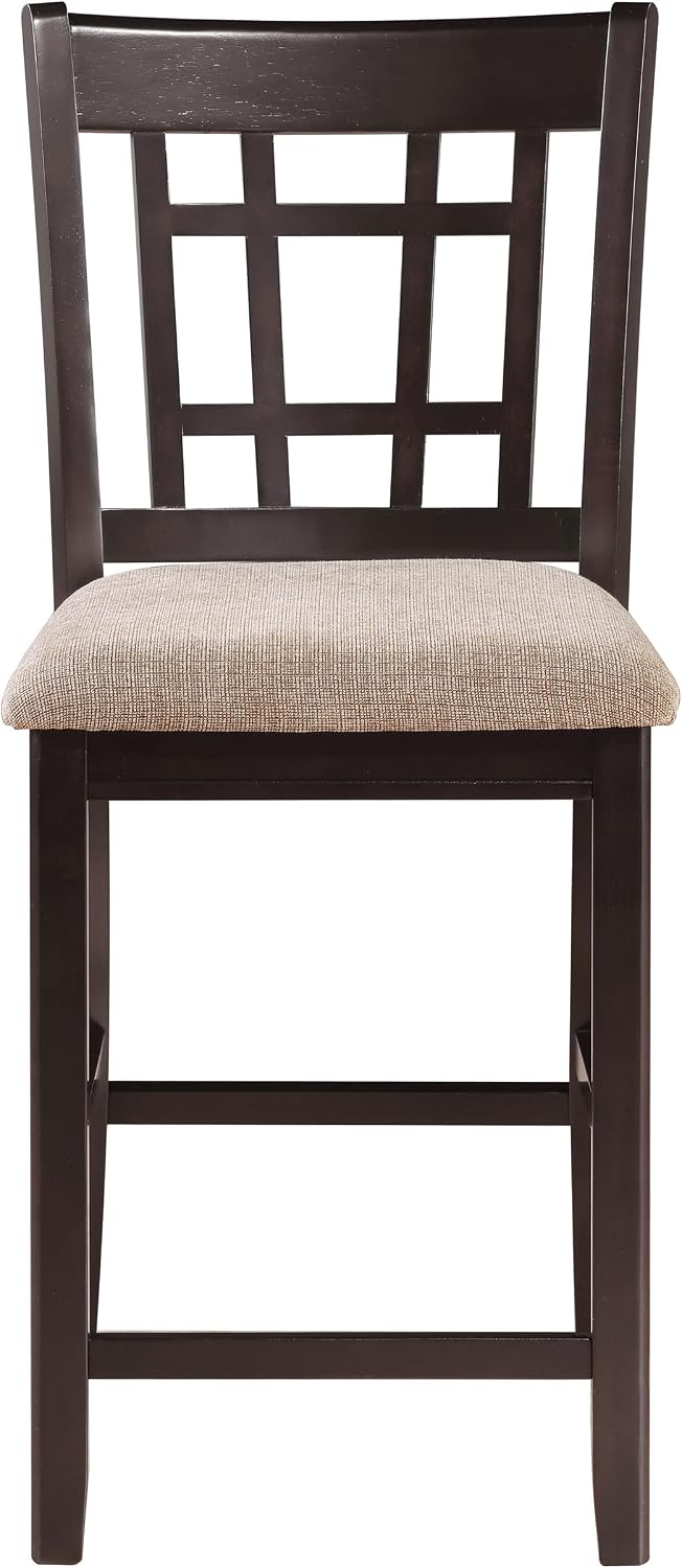 5-Piece Dining Set – Espresso Wood Table with 4 Upholstered Chairs for Kitchen & Dining Room