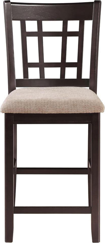 5-Piece Dining Set – Espresso Wood Table with 4 Upholstered Chairs for Kitchen & Dining Room