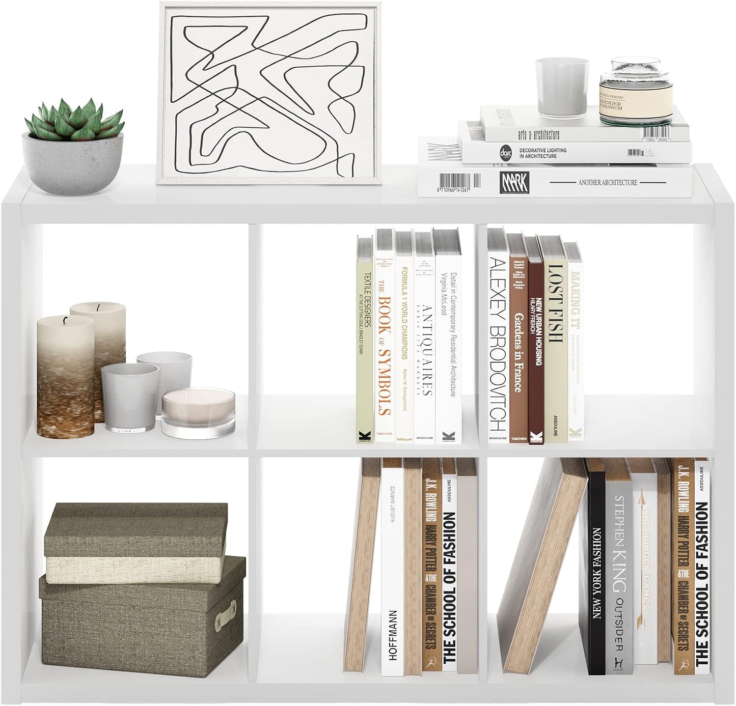 6-Cube Open Bookcase – Reversible Storage & Display Shelf for Living Room, Bedroom & Home Office