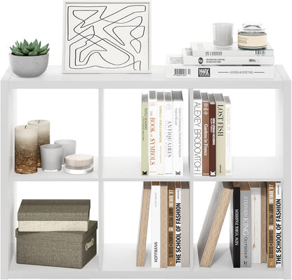 6-Cube Open Bookcase – Reversible Storage & Display Shelf for Living Room, Bedroom & Home Office
