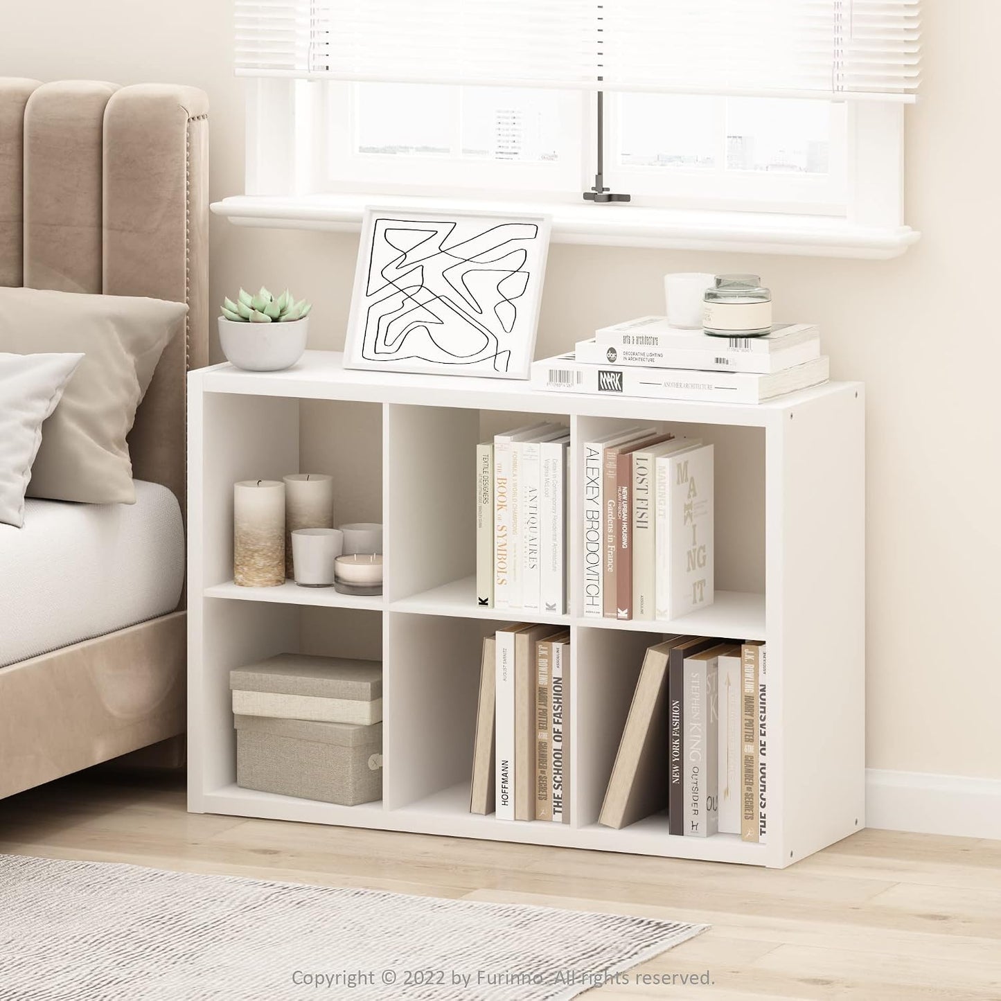 6-Cube Open Bookcase – Reversible Storage & Display Shelf for Living Room, Bedroom & Home Office