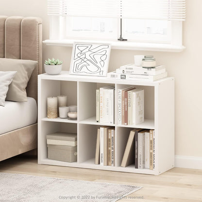 6-Cube Open Bookcase – Reversible Storage & Display Shelf for Living Room, Bedroom & Home Office