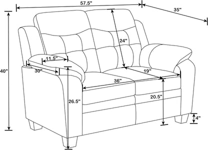 2-Piece Casual Living Room Set – Cozy Upholstered Sofa & Loveseat for a Stylish Home
