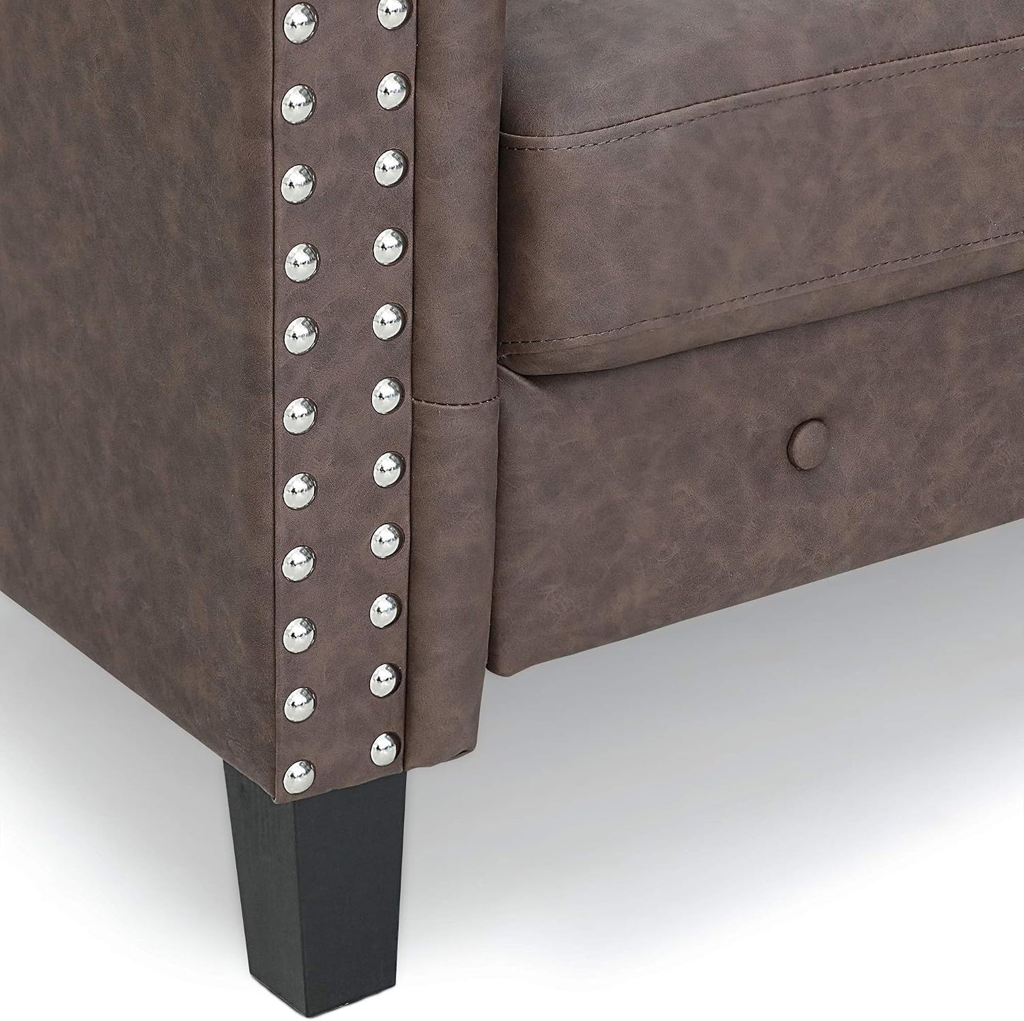 Vintage Tufted 3-Seater Sofa – Elegant Upholstered Couch with Classic Button Details