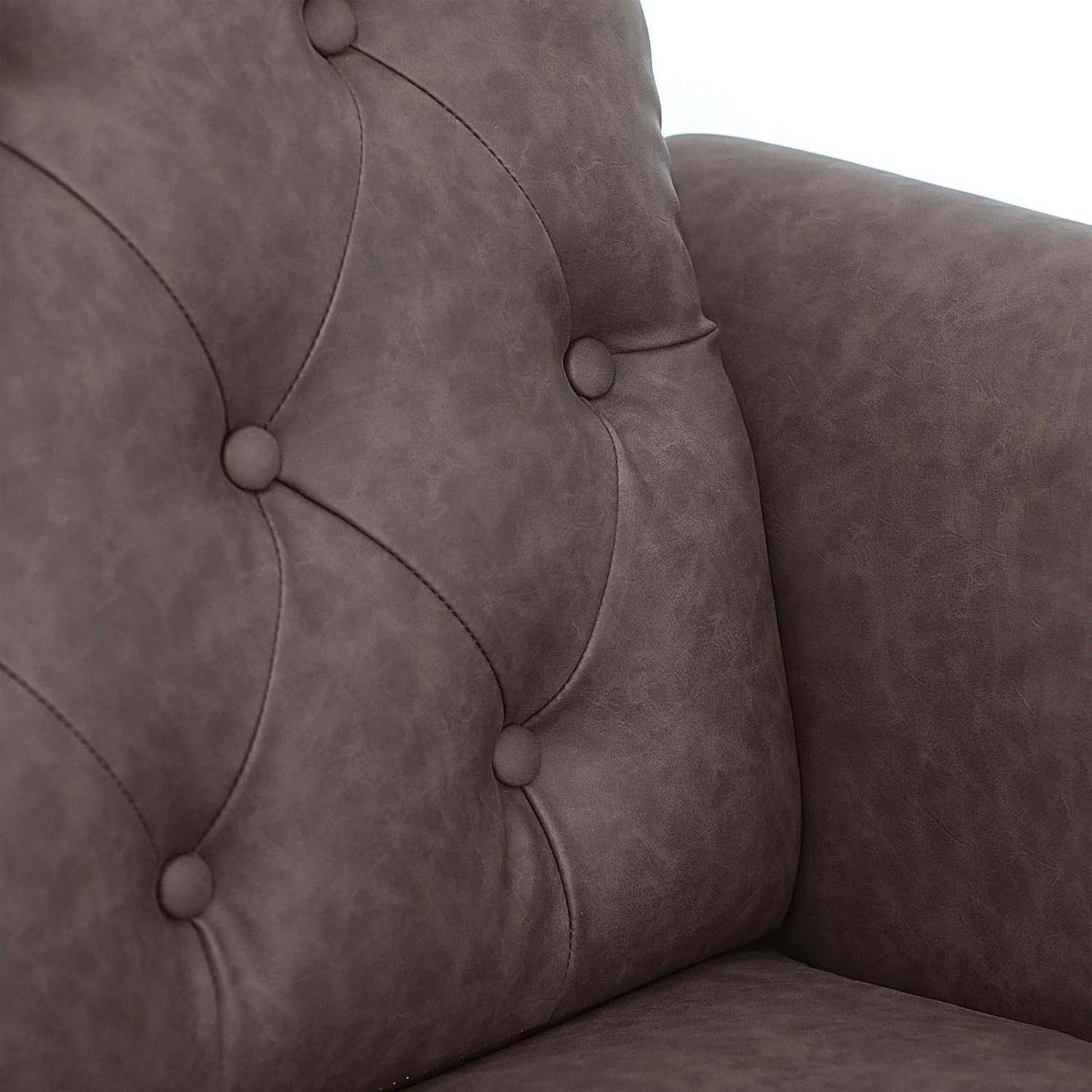Vintage Tufted 3-Seater Sofa – Elegant Upholstered Couch with Classic Button Details
