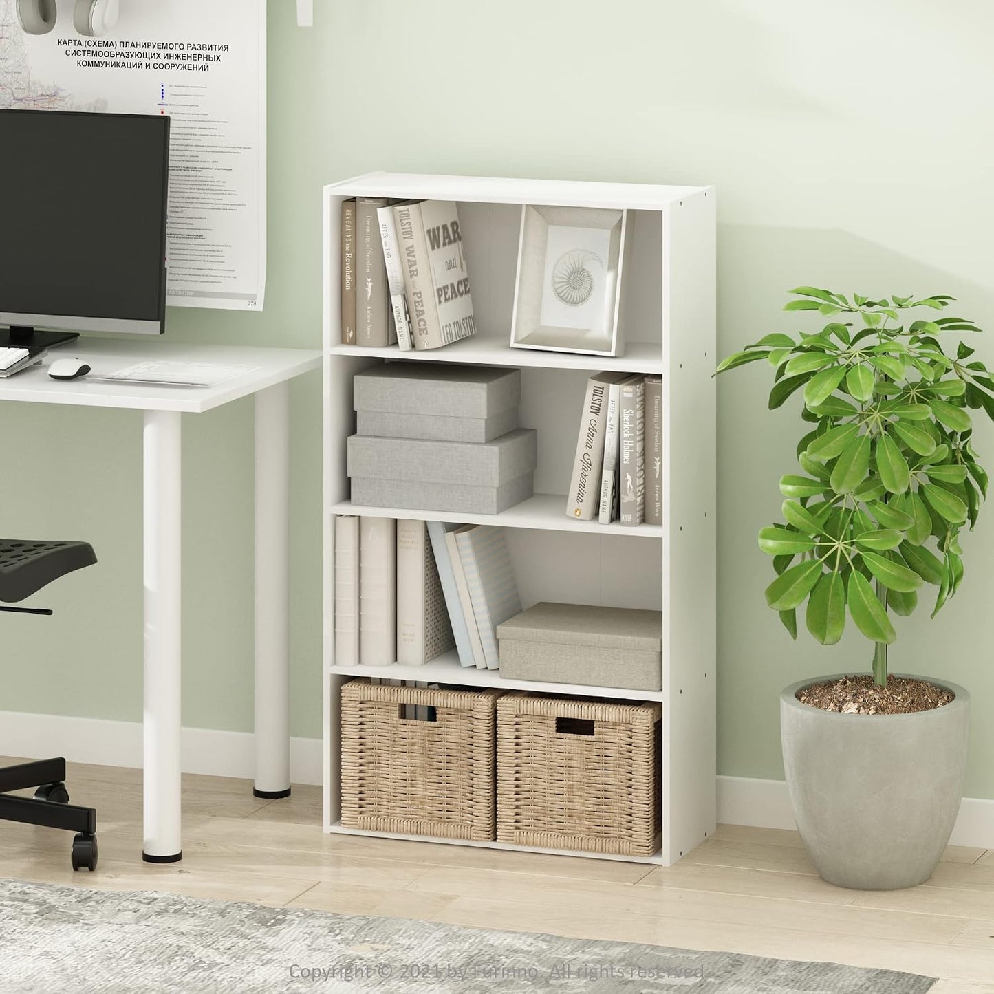 4-Tier Open Bookcase – Space-Saving Storage & Display Shelf for Living Room, Bedroom & Office