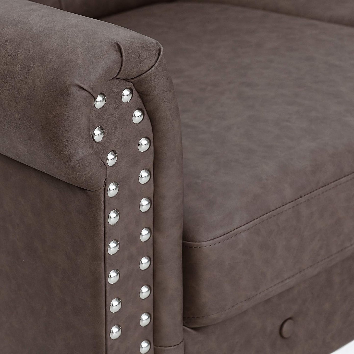 Vintage Tufted 3-Seater Sofa – Elegant Upholstered Couch with Classic Button Details