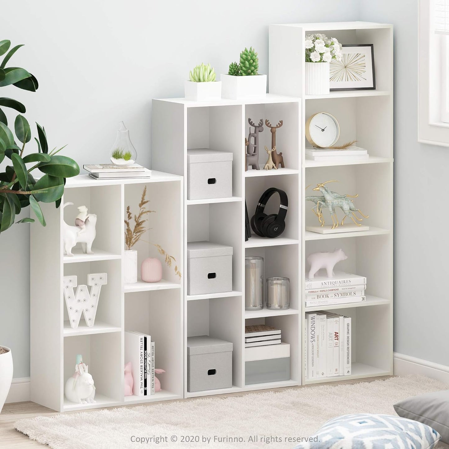 7-Cube Open Bookcase – Modern Storage & Display Shelf Organizer for Living Room, Bedroom & Office
