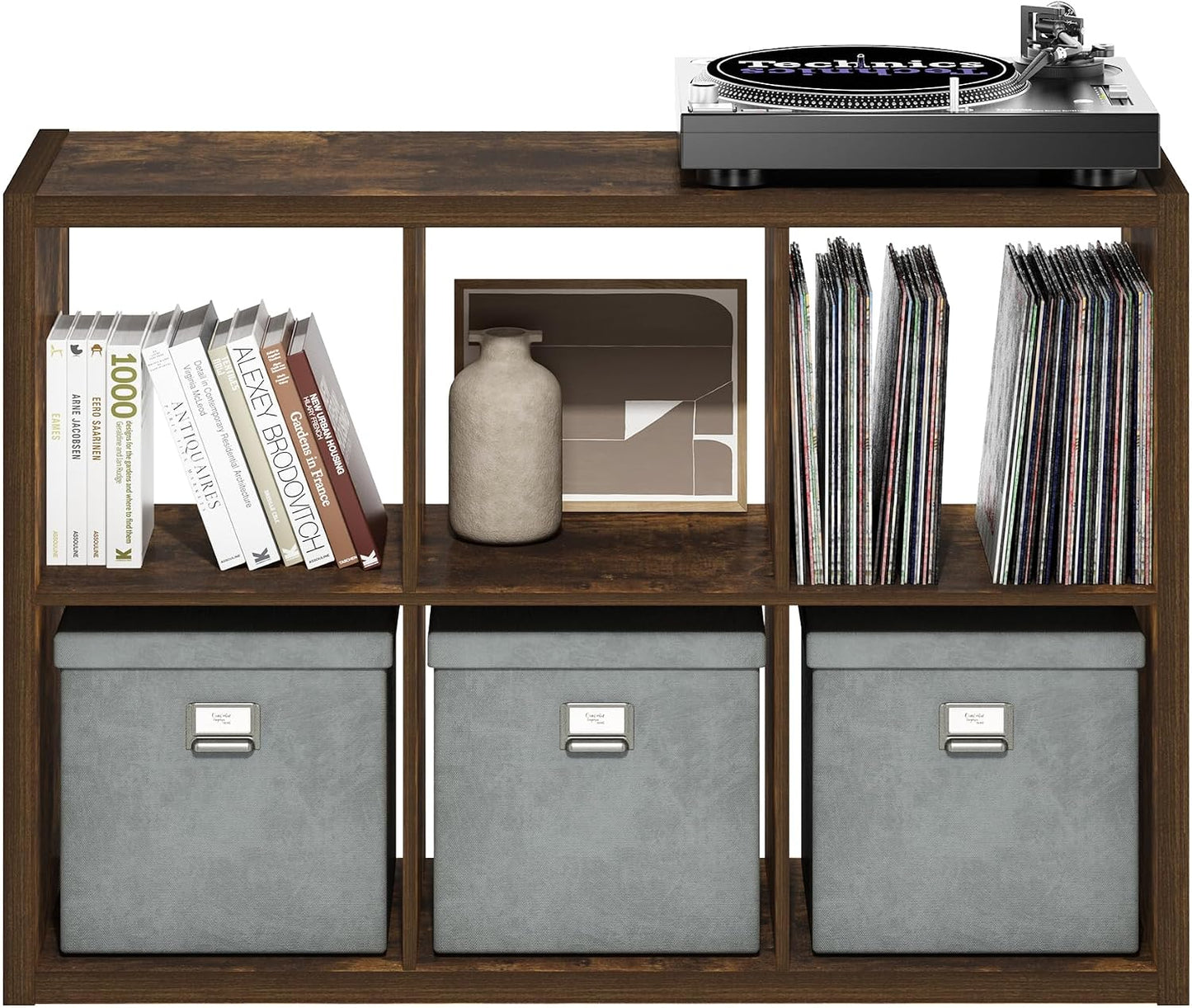 6-Cube Open Bookcase – Versatile Storage & Display Shelf for Living Room, Bedroom & Office