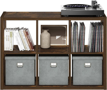 6-Cube Open Bookcase – Versatile Storage & Display Shelf for Living Room, Bedroom & Office