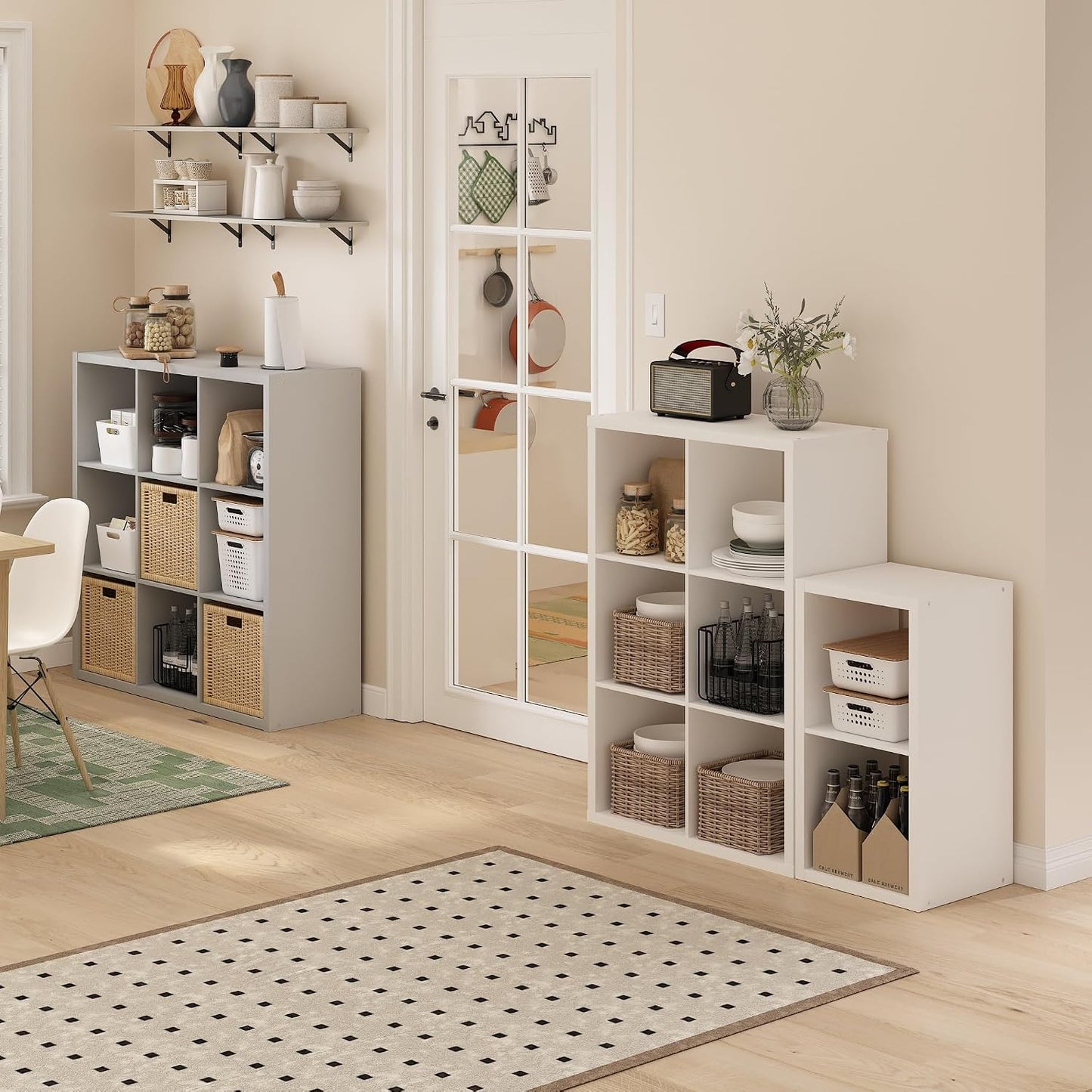 6-Cube Open Bookcase – Reversible Storage & Display Shelf for Living Room, Bedroom & Home Office