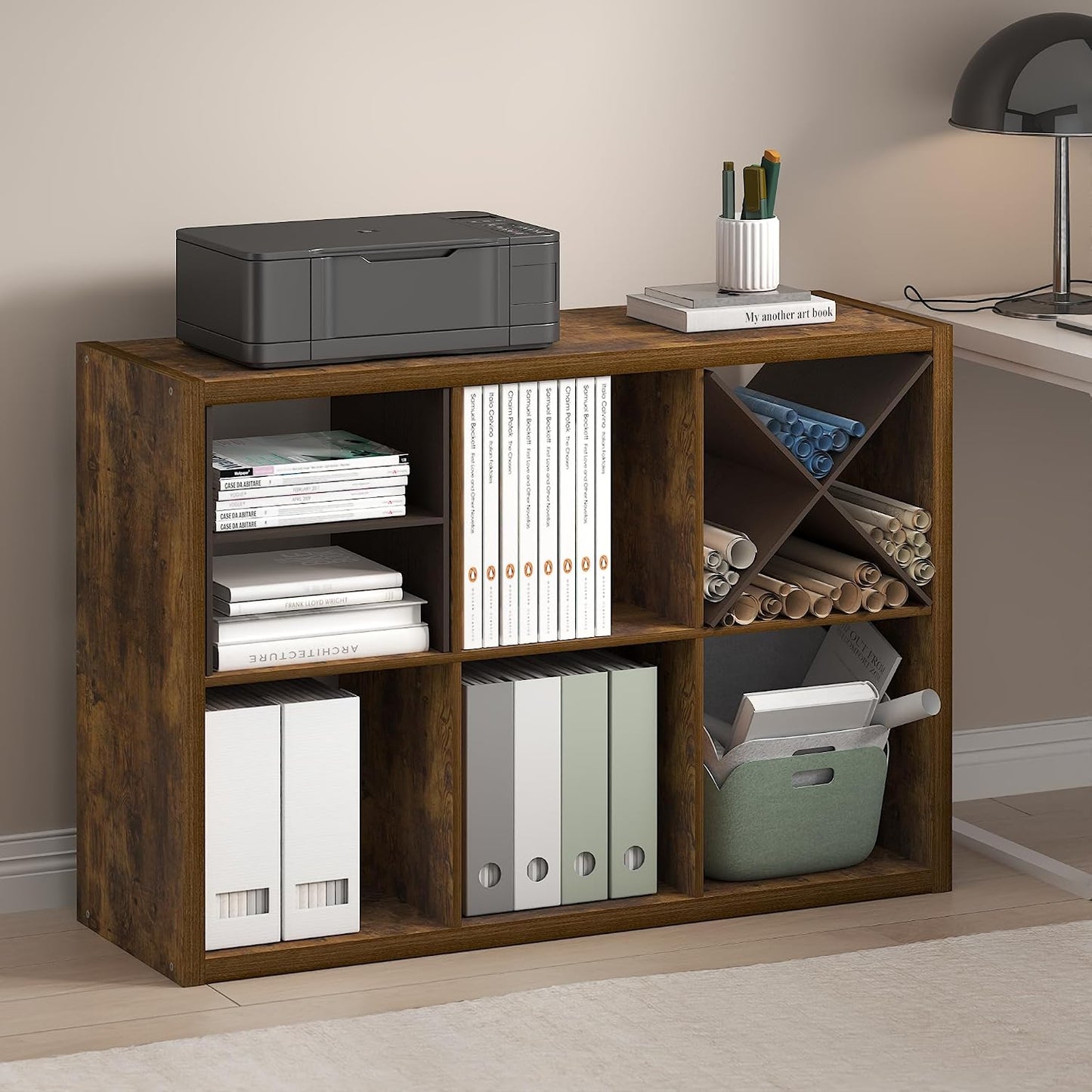 6-Cube Open Bookcase – Versatile Storage & Display Shelf for Living Room, Bedroom & Office
