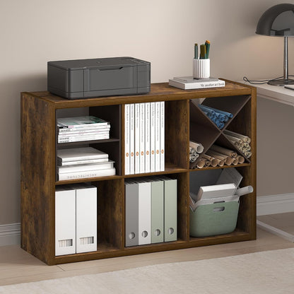6-Cube Open Bookcase – Versatile Storage & Display Shelf for Living Room, Bedroom & Office