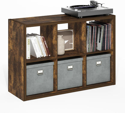 6-Cube Open Bookcase – Versatile Storage & Display Shelf for Living Room, Bedroom & Office