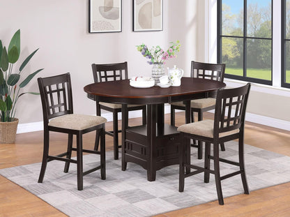 5-Piece Dining Set – Espresso Wood Table with 4 Upholstered Chairs for Kitchen & Dining Room